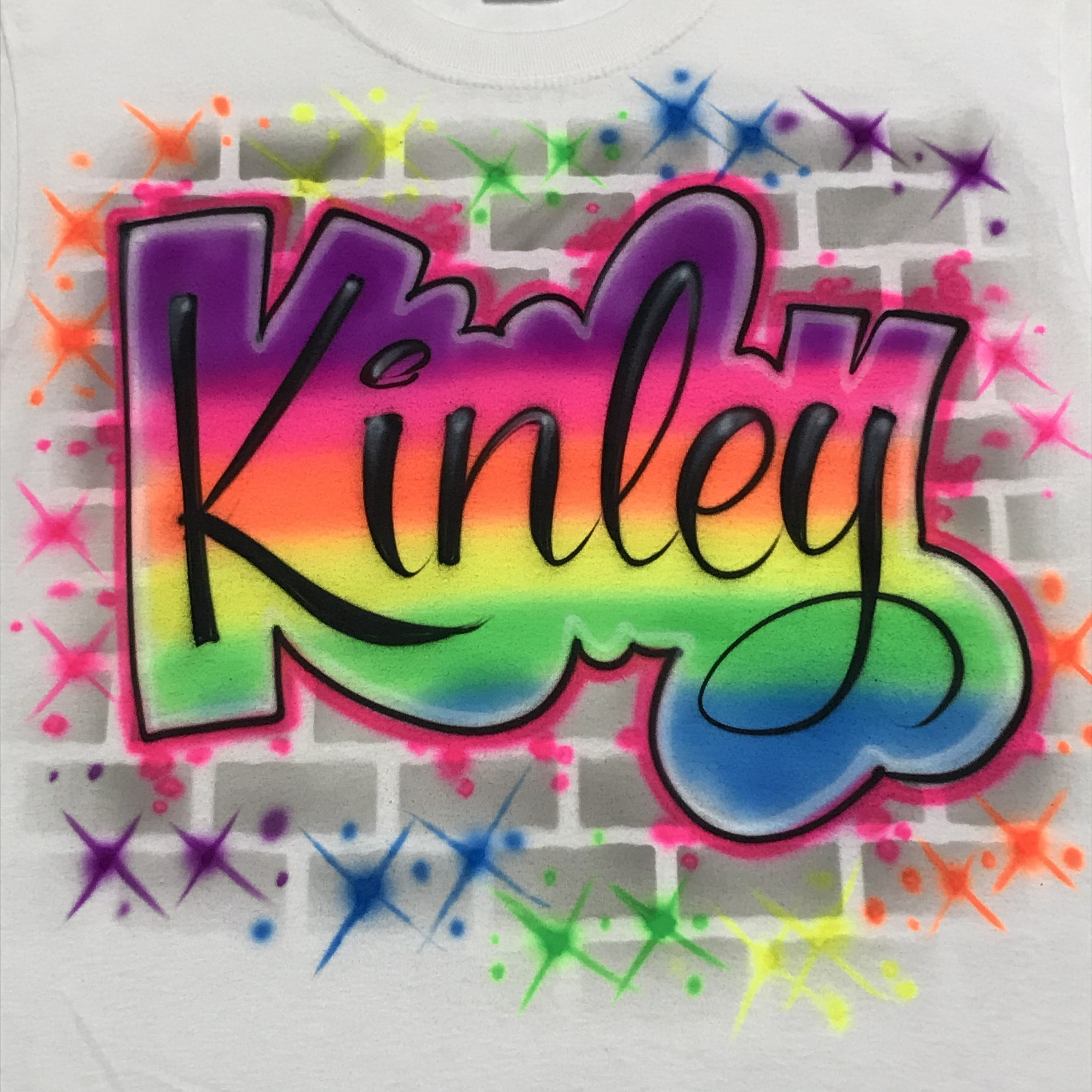 Airbrush Name 80's 90's Theme Rainbow Graffiti Hip Hop Retro …