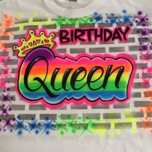 Airbrush Birthday Tiara Crown Queen Shirts 80's 90's Graffiti Hip Hop ...