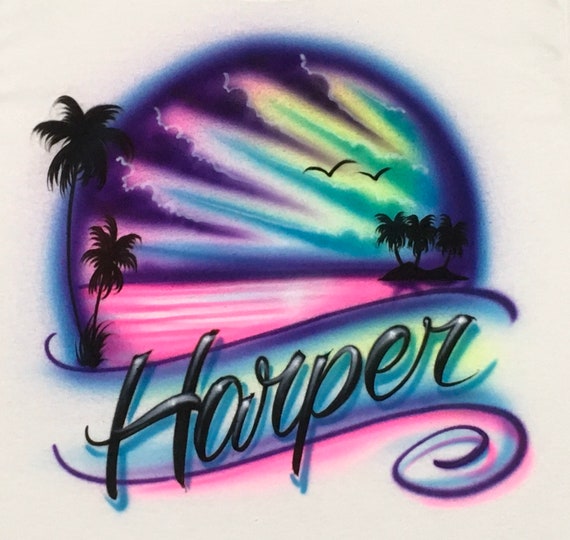 Airbrush Ocean Beach Vacation Shirts 