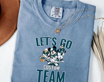 Custom Football Team Mickey Shirt, Disney Football T-Shirt, NFL Team Inspired Mickey Mouse Tee, All Teams Available, Football Fan Gifts