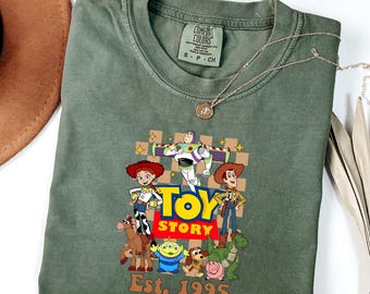 Camiseta Toy Story Est. 1995, Camiseta Viagem em Família Disney Pixar, Camiseta de Aniversário Toy Story, Presente de Férias na Disneylândia, Camisetas Combinando para a Família Toy Story