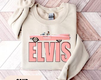 Elvis Presley Pink Sweatshirt, Womens Elvis Presley Gift, Elvis Presley Merch, Elvis Presley Lovers, King of Rock Sweater, Elvis Girl Hoodie