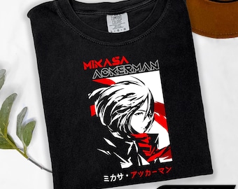Mikasa Ackerman Shirt, Mikasa T-Shirt, AOT Anime Shirt, Attack On Titan Shirt, AOT Merch, Anime Graphic Tees, Gift For Him, Gift For Her