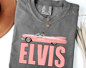 Elvis Presley Pink Shirt, Elvis Presley Gift for Daughter, Elvis Presley Merch, Elvis Presley Fan T-Shirt, Elvis Presley Lover, Gift For Her