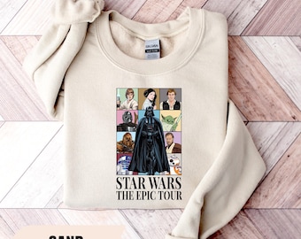 Sudadera de Star Wars The Epic Tour, sudadera con personajes de Star Wars, sudadera de Darth Vader, sudadera con capucha de Star Wars The Era Tour, cuello redondo de la película