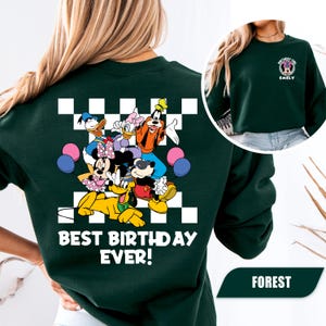 Custom Disney Birthday Girl Boy Sweatshirt, Personalized Disney Sweater, Birthday Hoodie, Minnie Mickey Birthday Gift, Disney Birthday Party