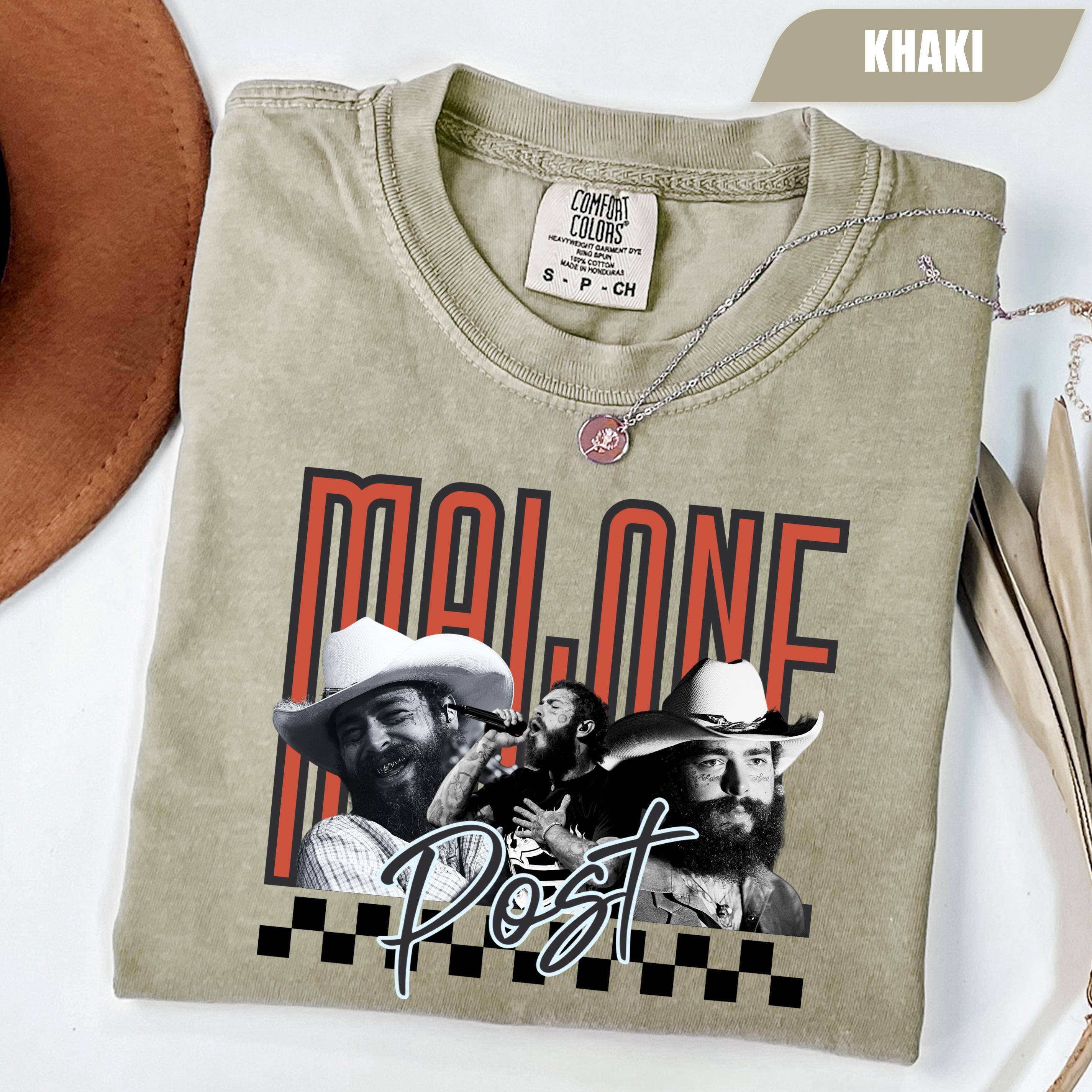 Retro Checkered Post Malone Shirt, Malone Rap Music T-Shirt, Posty Rapper Shirt, Malone Music The Album, Country Music Shirt, Cowboy Posty