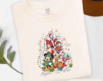 Camiseta navideña de Mickey y sus amigos, camiseta navideña familiar, vacaciones navideñas, camiseta navideña para niños, Feliz Navidad, regalo navideño de Disney