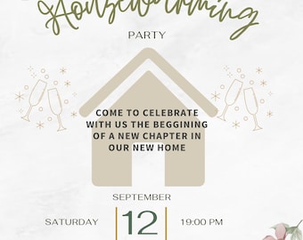 Housewarming invitation card CANVA- Template