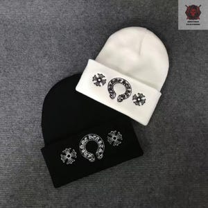 Chrome Hearts Winter Beanie Hat Horseshoe Cross Hollywood