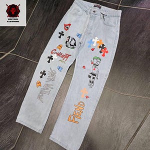 Original Light Beige Jeans Levis 501 With Custom Handmade Original Light Beige Jeans Levis 501 With Custom Handmade