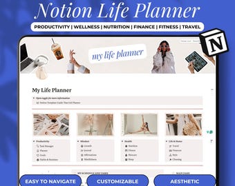 Ultimate Digital Life Planner 2025 | All-in-One Notion Dashboard for Productivity, Finance, Fitness & Goal Setting | ADHD-Friendly Template