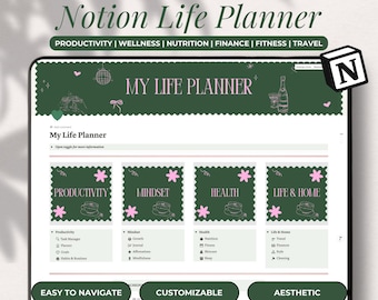 Ultimate Digital Life Planner 2025 | All-in-One Notion Dashboard for Productivity, Finance, Fitness & Goal Setting | ADHD-Friendly Template
