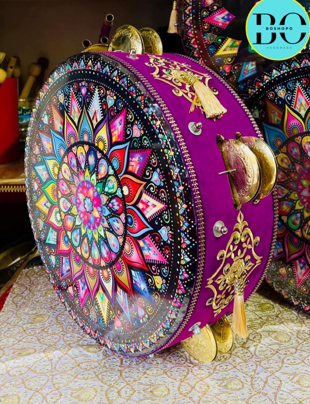 Tambourine: Large Arabic Tar With Mandala Art - Etsy
