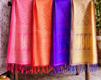 Pure Satin Silk Multicolor Shawl Indian Scarf For Women Luxury Scarf Gift For Women Mom Wife And Friend