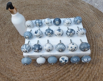 Handcrafted Ceramic Cabinet Knobs Decorative Vintage Drawer Pulls for Furniture Kitchen Bedroom Assorted Knobs