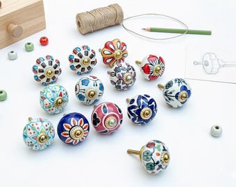 Premium Handmade Ceramic Cabinet Knob Rustic Decorative Drawer Pull Furniture Handle Kitchen Cupboard Hardware Decor