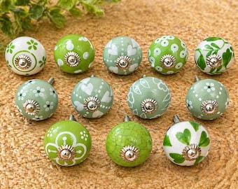 Green Ceramic Knobs for Cabinets Wood Cute Drawer Knobs Knobs for Furniture Knobs for Girls Room Knobs for Interior Doors