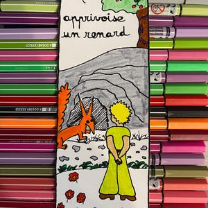 Hand-Crafted & Hand-Drawn Bookmark - Unique Artistic Bookmark, Original Reading Gift, Handmade Book Accessory
