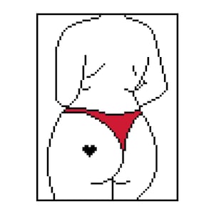 big booty babe x-stitch pattern / funny cross stitch pattern / digital download