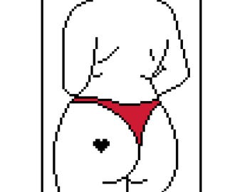 big booty babe x-stitch pattern / funny cross stitch pattern / digital download