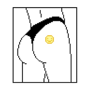 smiley bum x-stitch pattern / funny cross stitch pattern / digital download