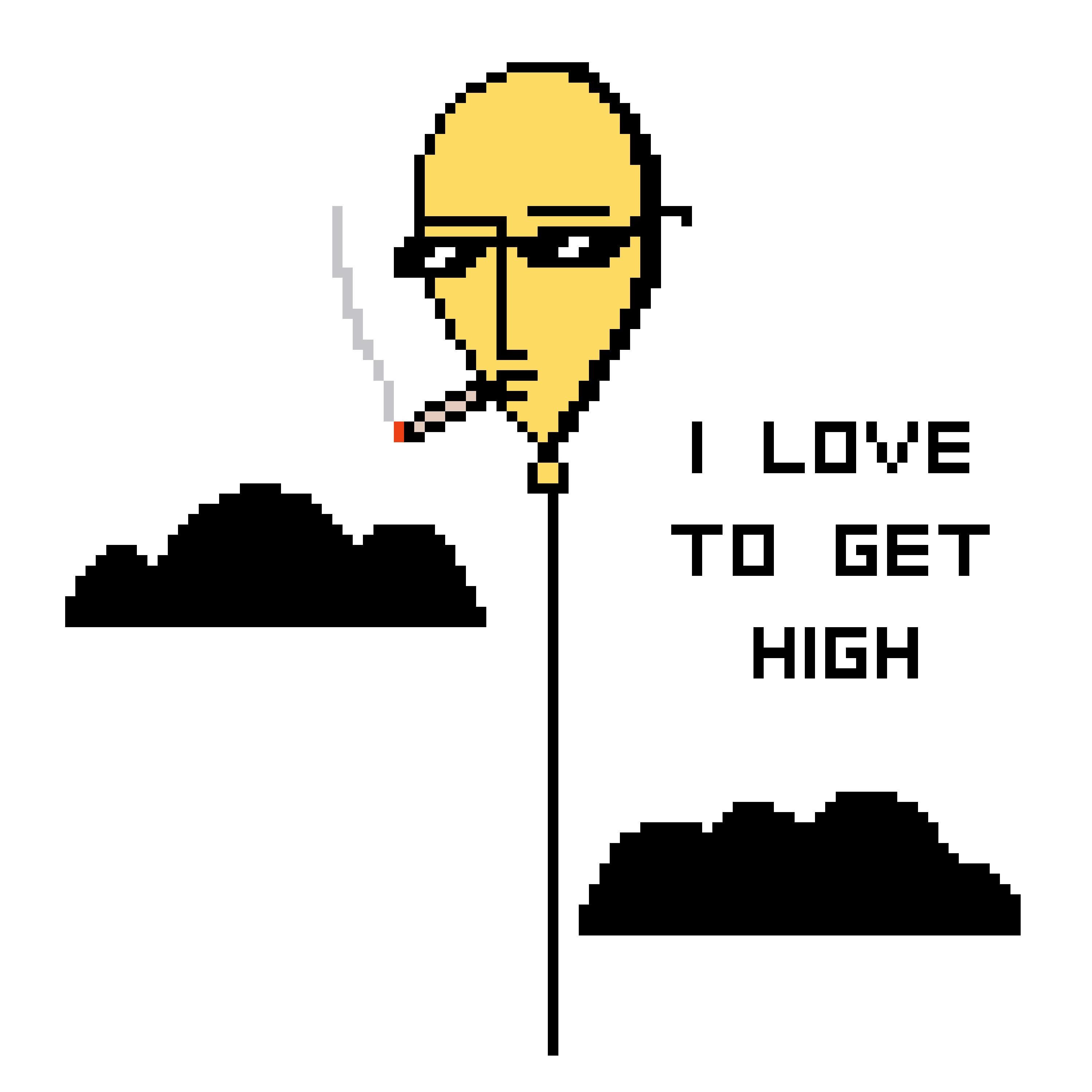 i love to get high x-stitch pattern / funny cross stitch pattern / digital download