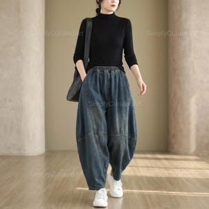 Retro Baggy Balloon Jeans | Vintage Wide Leg Denim Pants | Oversized Streetwear Loose Fit Y2K Style Trousers |Casual Harajuku Street Fashion