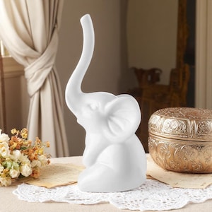 Porcelain Elephant Ring Holder • Cute Jewelry Dish for Rings • Mini Elephant Trinket Tray • Vanity Ring Stand • Animal Decor Gift for Her