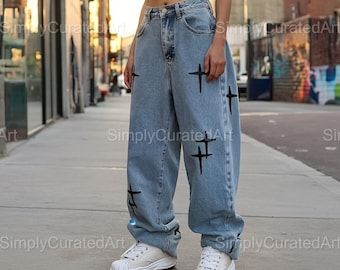 Vaqueros holgados de pierna ancha para hombre, nuevos estampados de ropa urbana, moda coreana, pantalones cargo rectos e informales.