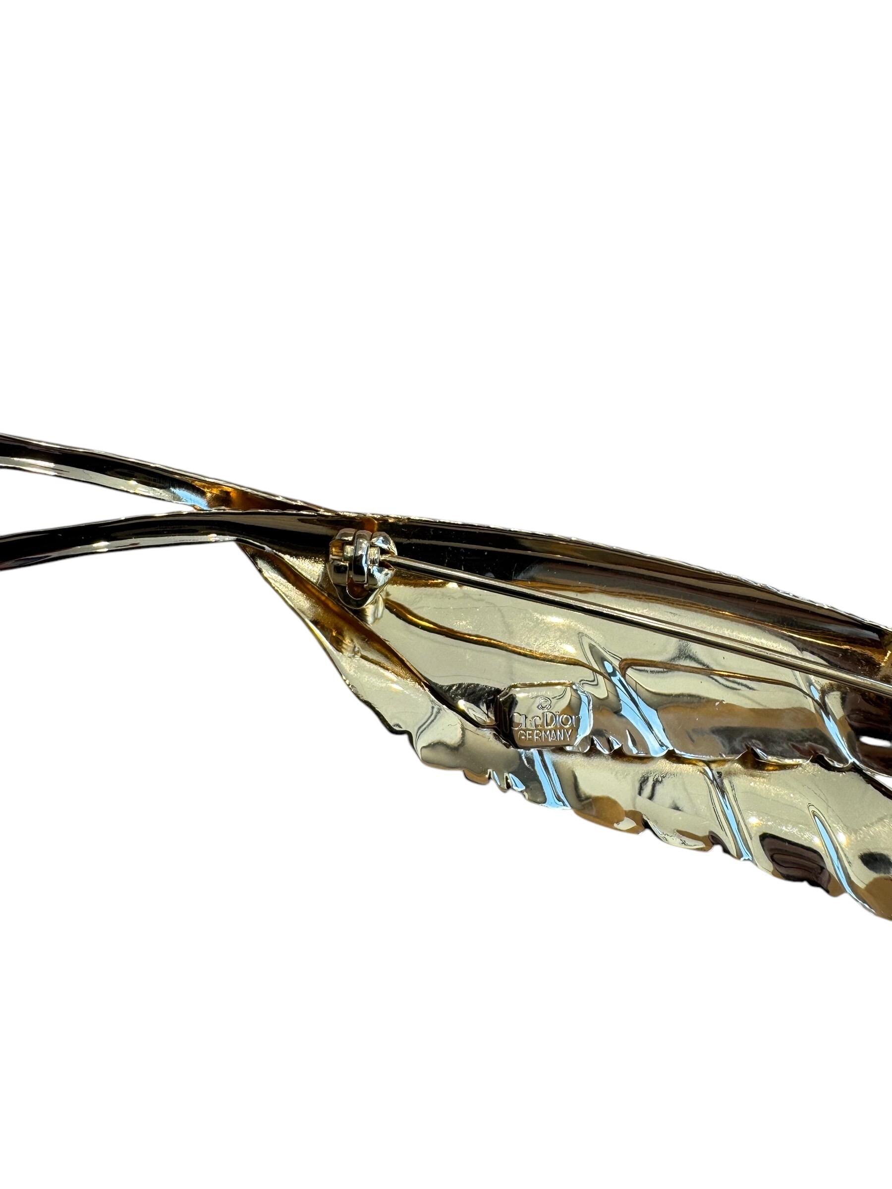 アクセサリー Christian Dior brooch leaf Vintage GOLD Christian Dior Leaf Brooch Vintage Matte & Gloss Gold tone