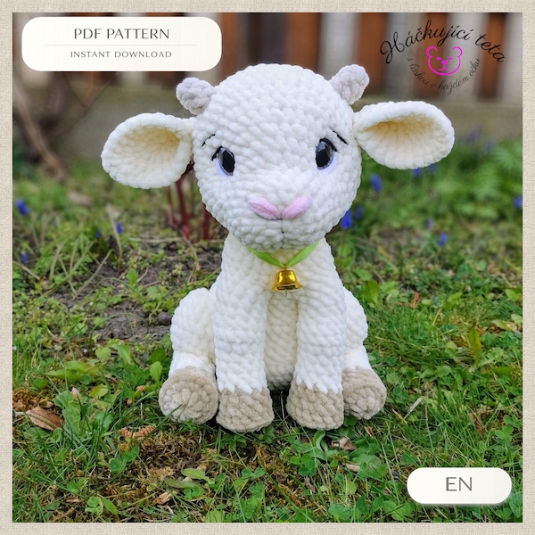 Amigurumi Baby Goat Crochet Pattern, Farm Animal Toy (PDF Pattern)