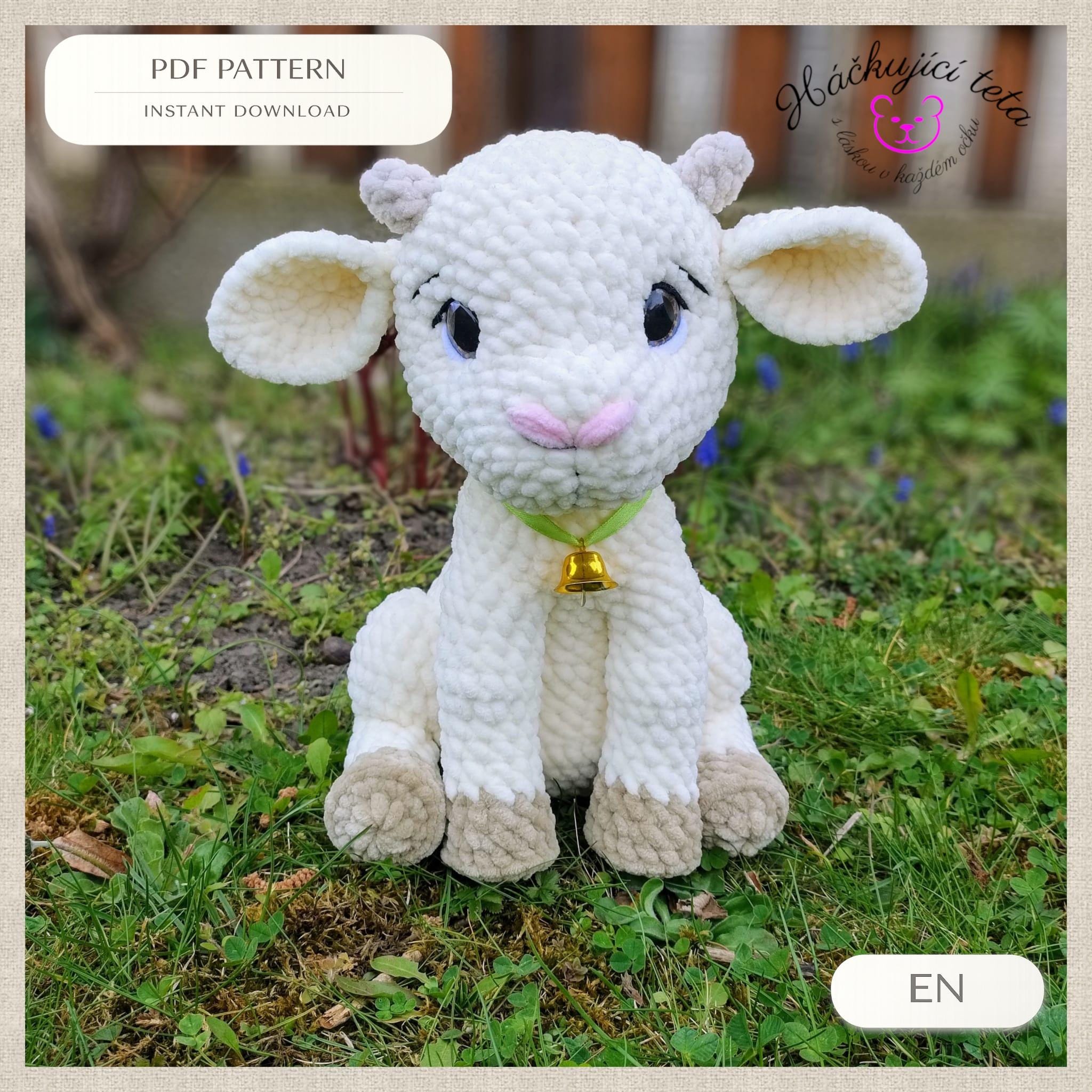 Amigurumi Baby Goat Crochet Pattern, Farm Animal Toy