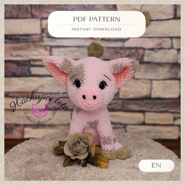 Crochet Piglet Pattern PDF – Amigurumi Pig Toy – Beginner Friendly – Digital Download