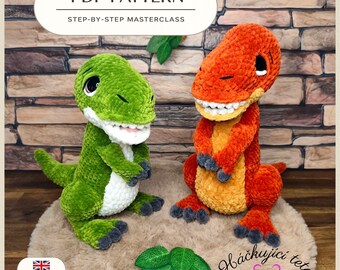 T-Rex Häkelanleitung PDF - Amigurumi Dinosaurier Spielzeug Meisterklasse (PDF Download)