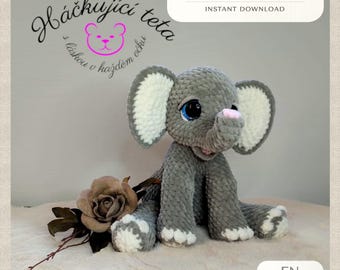 Gehaakt amigurumi-patroon olifant – beginnersvriendelijk (pdf-patroon)