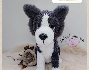 Border Collie Häkelanleitung - Realistischer Amigurumi Hund Plüsch Anleitung (PDF Download)