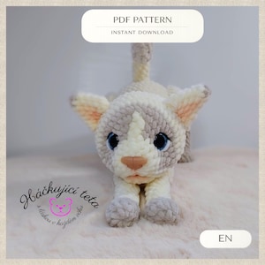 Patron au crochet chat ragdoll - chaton amigurumi, tutoriel de crochet PDF, adapté aux débutants