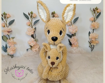 Känguru mit Baby Häkelanleitung PDF - Amigurumi Tier Spielzeug Anleitung (PDF Download)