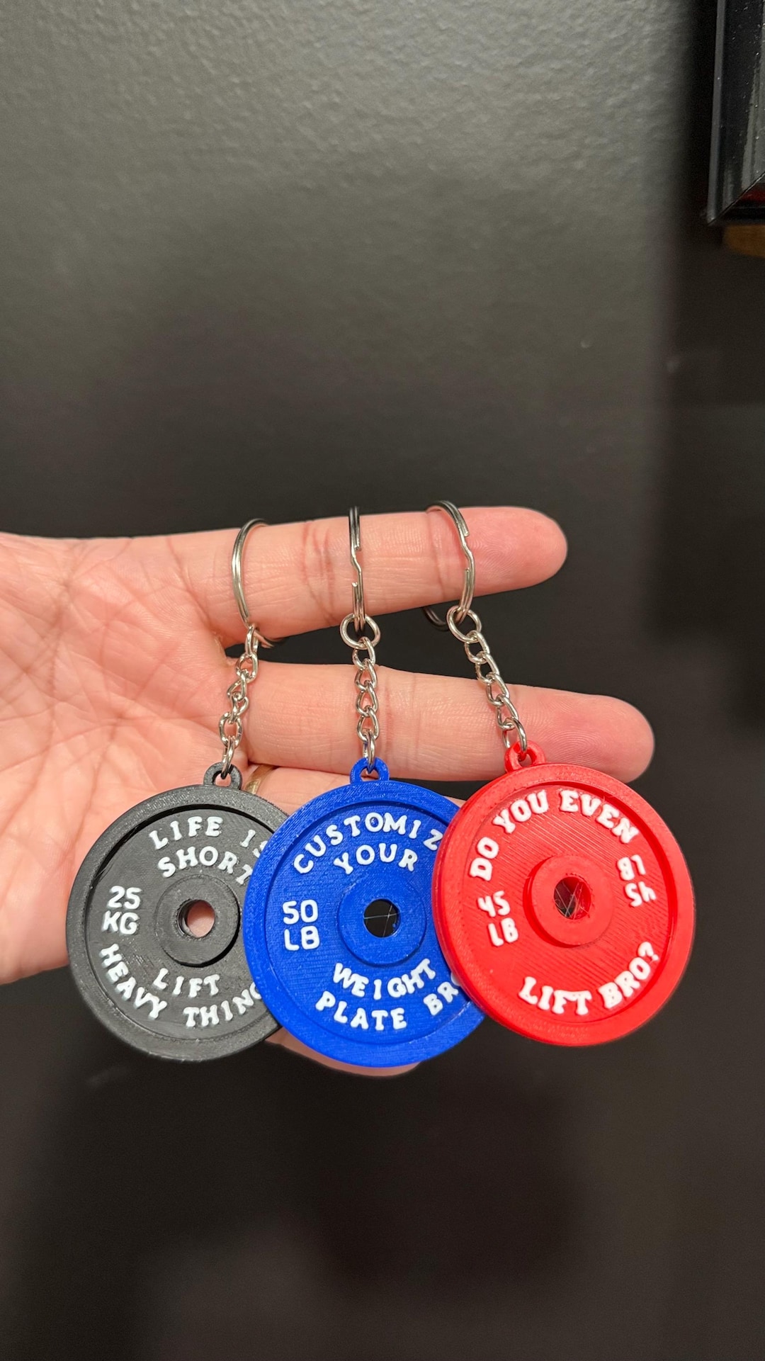 Custom Weight Plate Keychain: Personalized Gym Gift, Fitness Fan