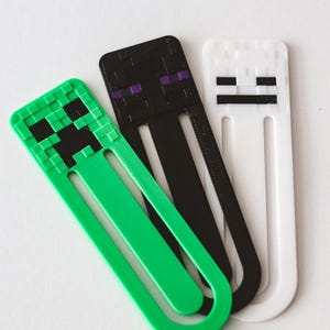 Ensemble de signets Minecraft | Marque-pages Creeper, Enderman et Skeleton pour les joueurs | Cadeau parfait pour les enfants et les fans