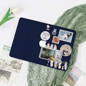 Navy blue Cartoons Customized Macbook Case,Personalized Birthday Gift,For Macbook 12 Macbook Pro 16 15 14 13 Macbook Air 15 13 11 Ret 15 13
