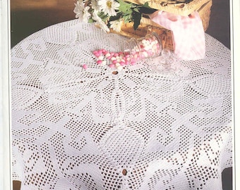 Vintage Crochet Tablecloth Pattern, 39.5" Diameter (PDF Pattern)