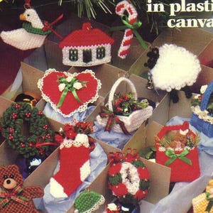 Plastic Canvas Christmas Tree Ornaments – Mini Holiday Decorations PDF Pattern