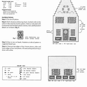 Plastic Canvas Gingerbread House Village Pattern – Christmas Holiday Decor, Candy House Ornaments, Plastic Canvas PDF image 3