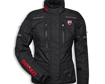 women Ducati Corse Tex Summer C4 Motorcycle Jacket | CE Armored Textile Biker Gear women textile motorbike jacket