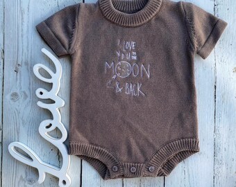 Baby Boy Classic Knit Sweater Romper 6-9 Months ready to ship