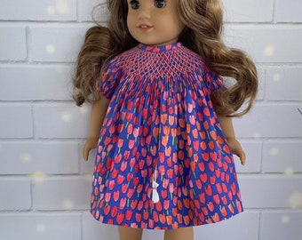 18 or 15 inch Smocked Bishop Doll Dress Featuring Sarah Jane Tulip Tangled