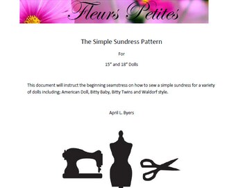 A Doll's Simple Sundress - a pdf pattern for 15" and 18" dolls