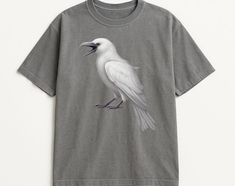 Camiseta White Raven Comfort Colors: Camiseta de cuervo estilo gótico cottagecore